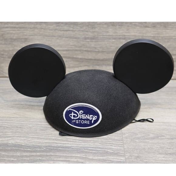 Disney Store Black Mickey Mouse Ears Hat Adult One Size Chin Strap Classic Cap - Picture 1 of 15